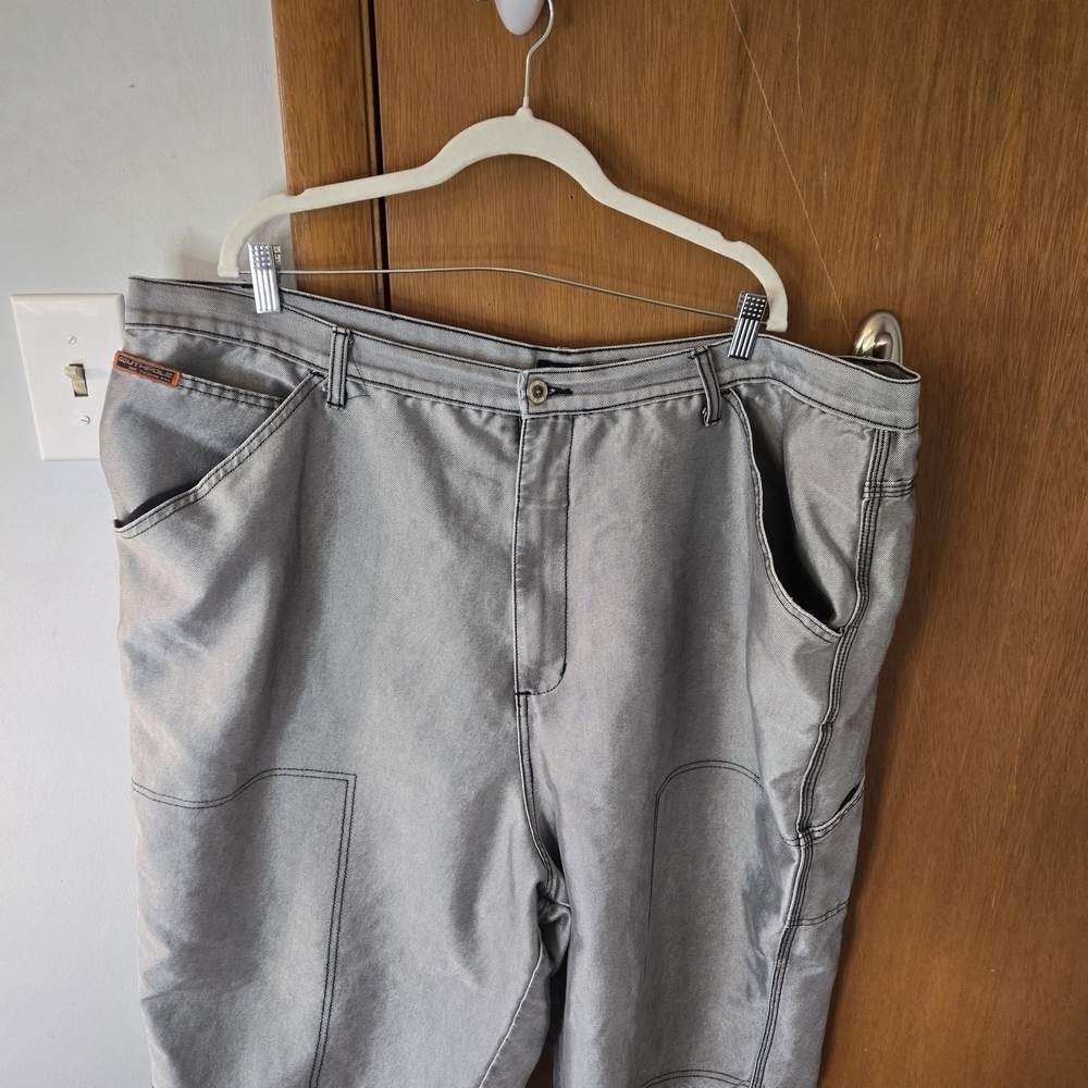 Vintage South Pole Y2k Silver Hip Hop Jean Shorts Size 50.
